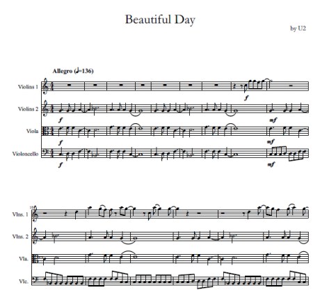 Beautiful Day U2 string quartet