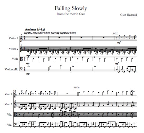 Falling Slowly Glen Hansard string quartet